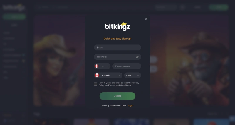 Bitkingz Login